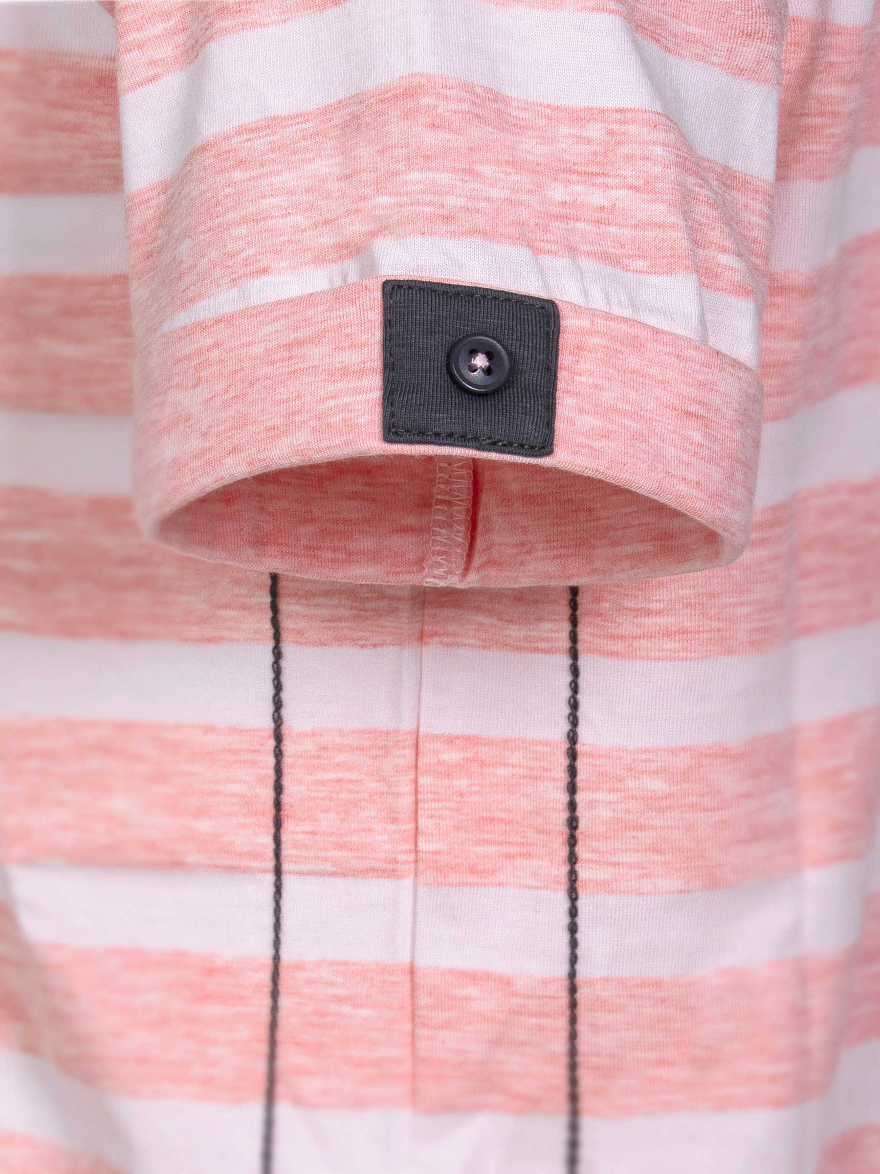 Doenga Striped V-neck Pink T-Shirt