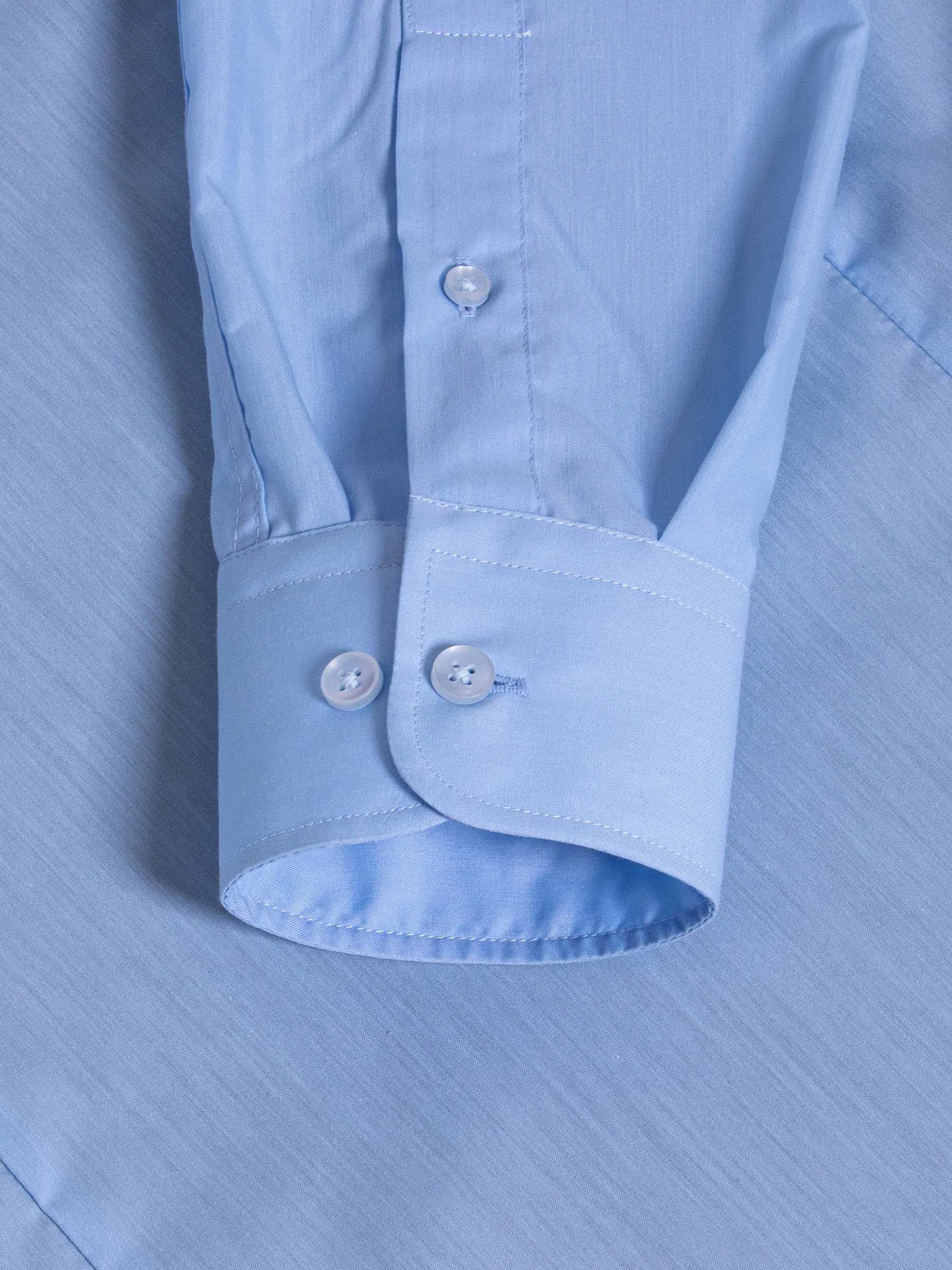 Leira Solid Blue Overhemd Lange Mouw
