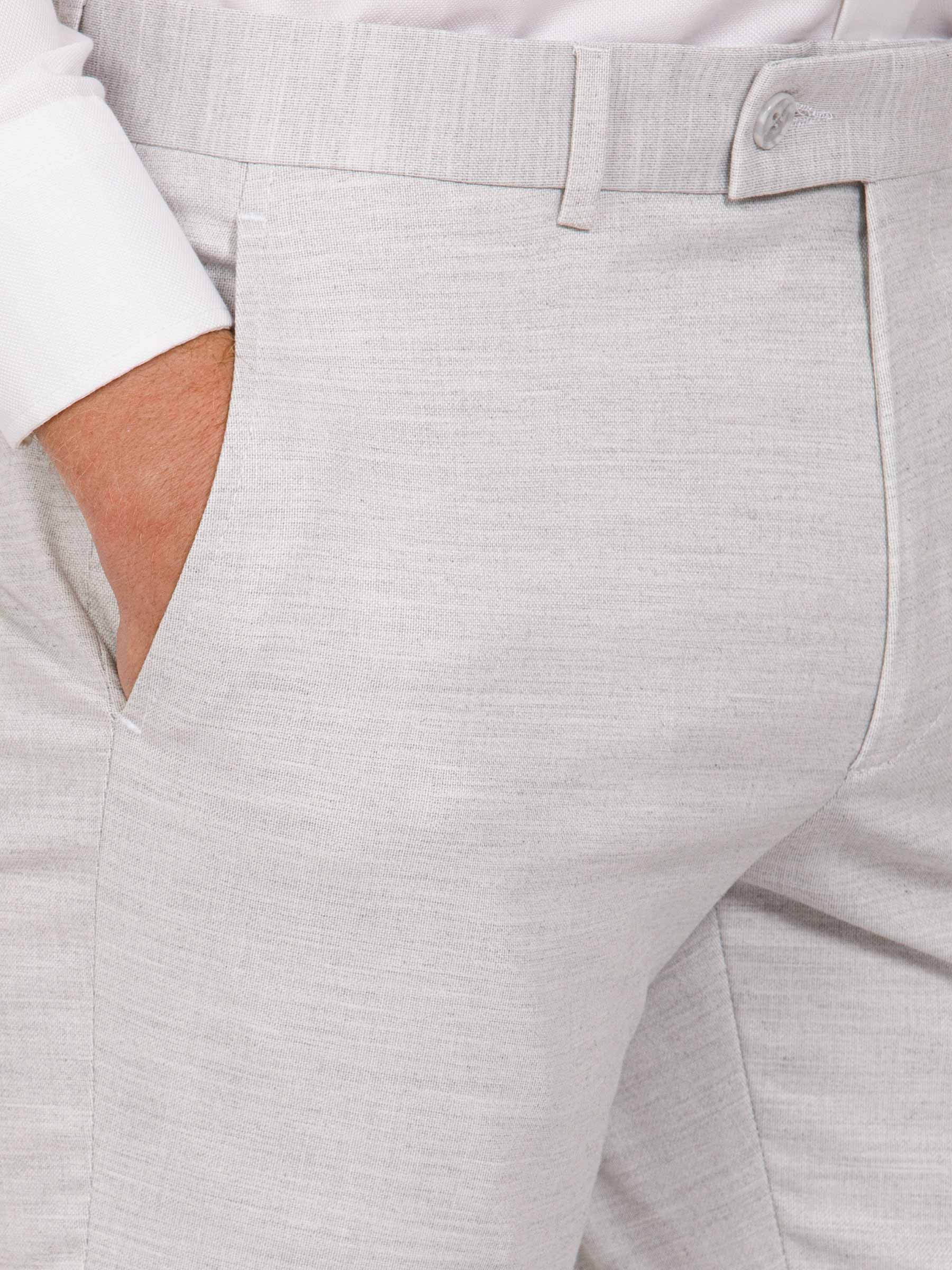 Newsted Comfort Slim Fit Light Grey Pantalon