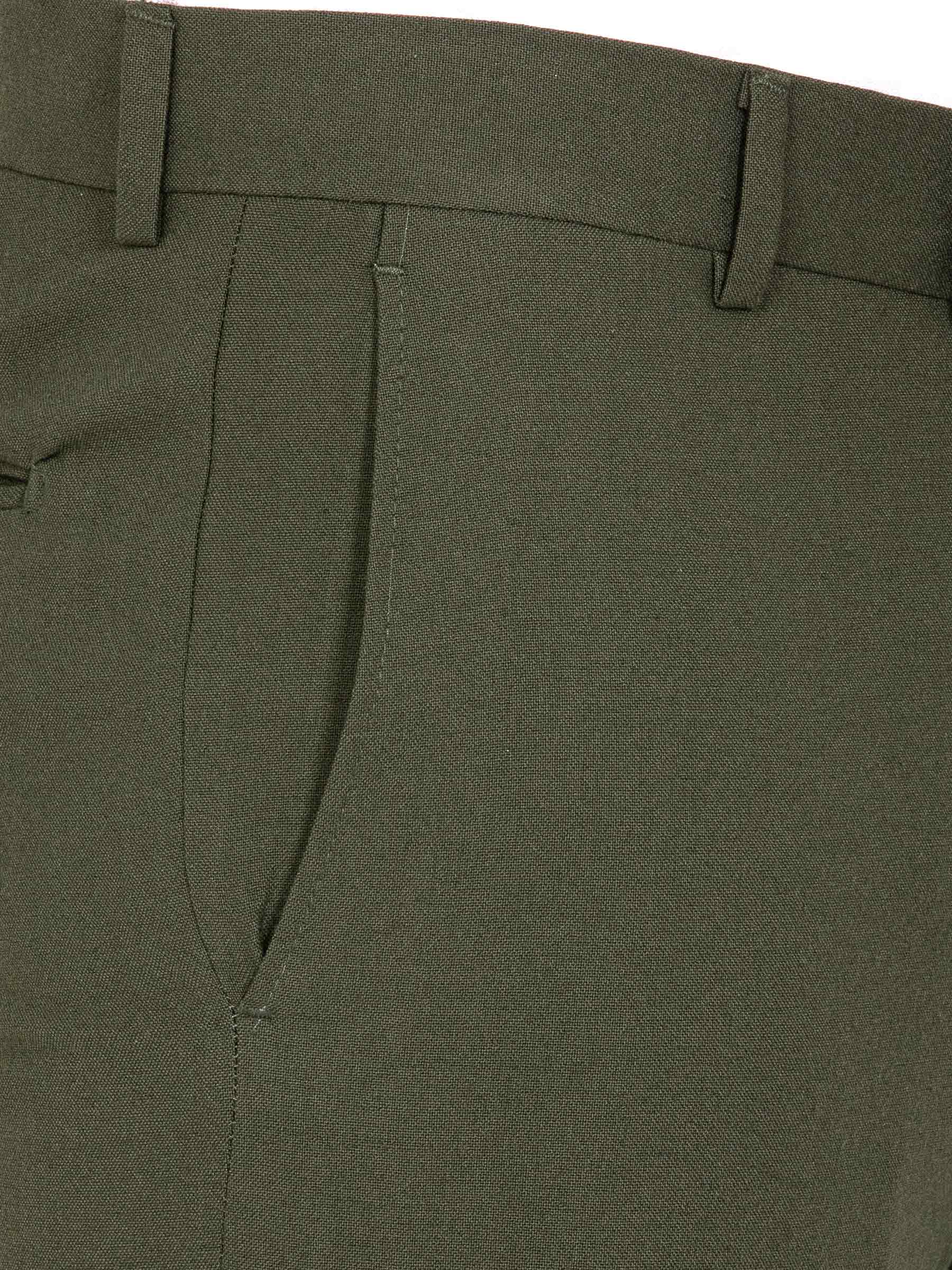 Slim Fit Textured Khaki Pantalon