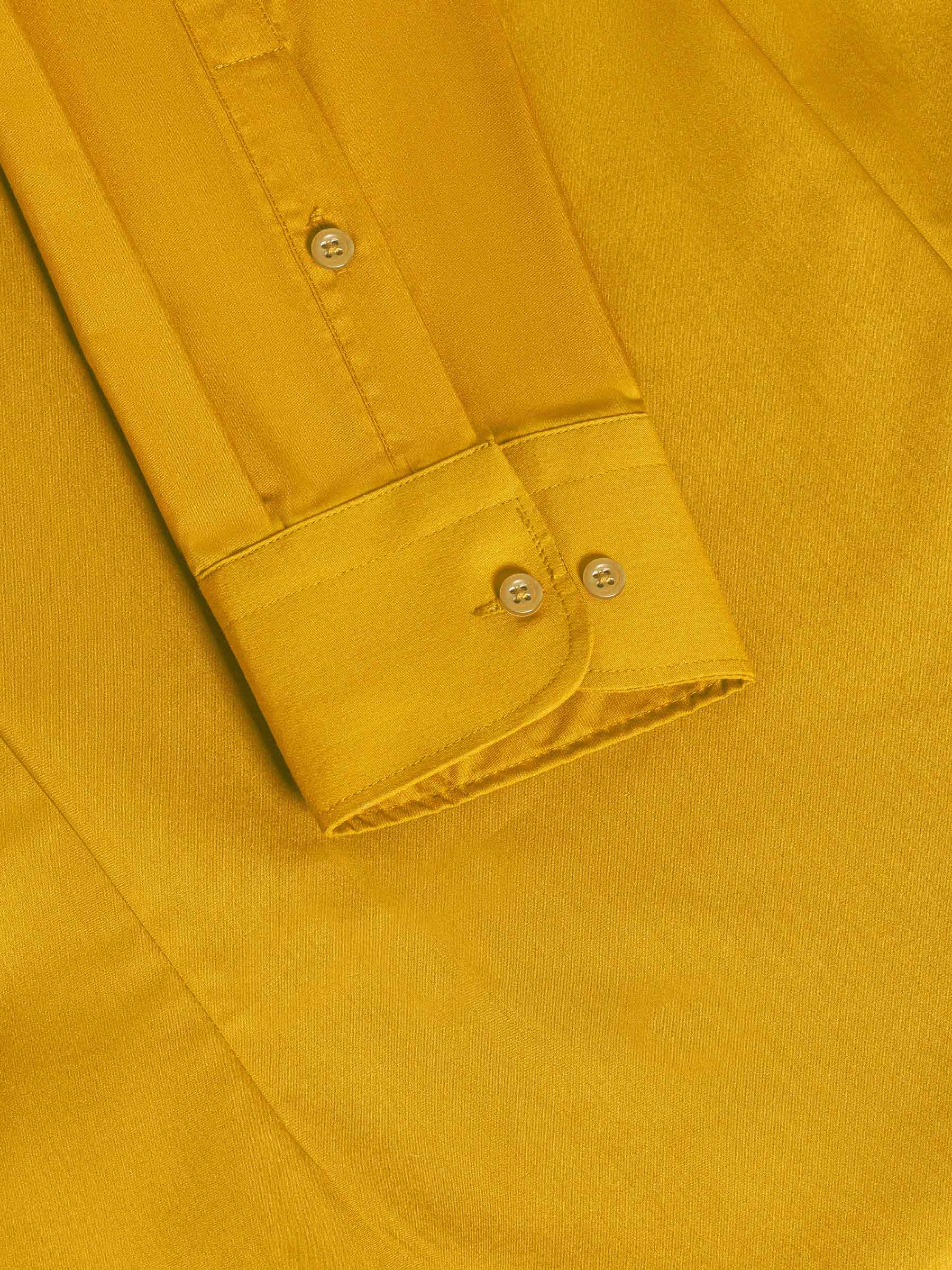 Leira Solid Yellow Overhemd Lange Mouw