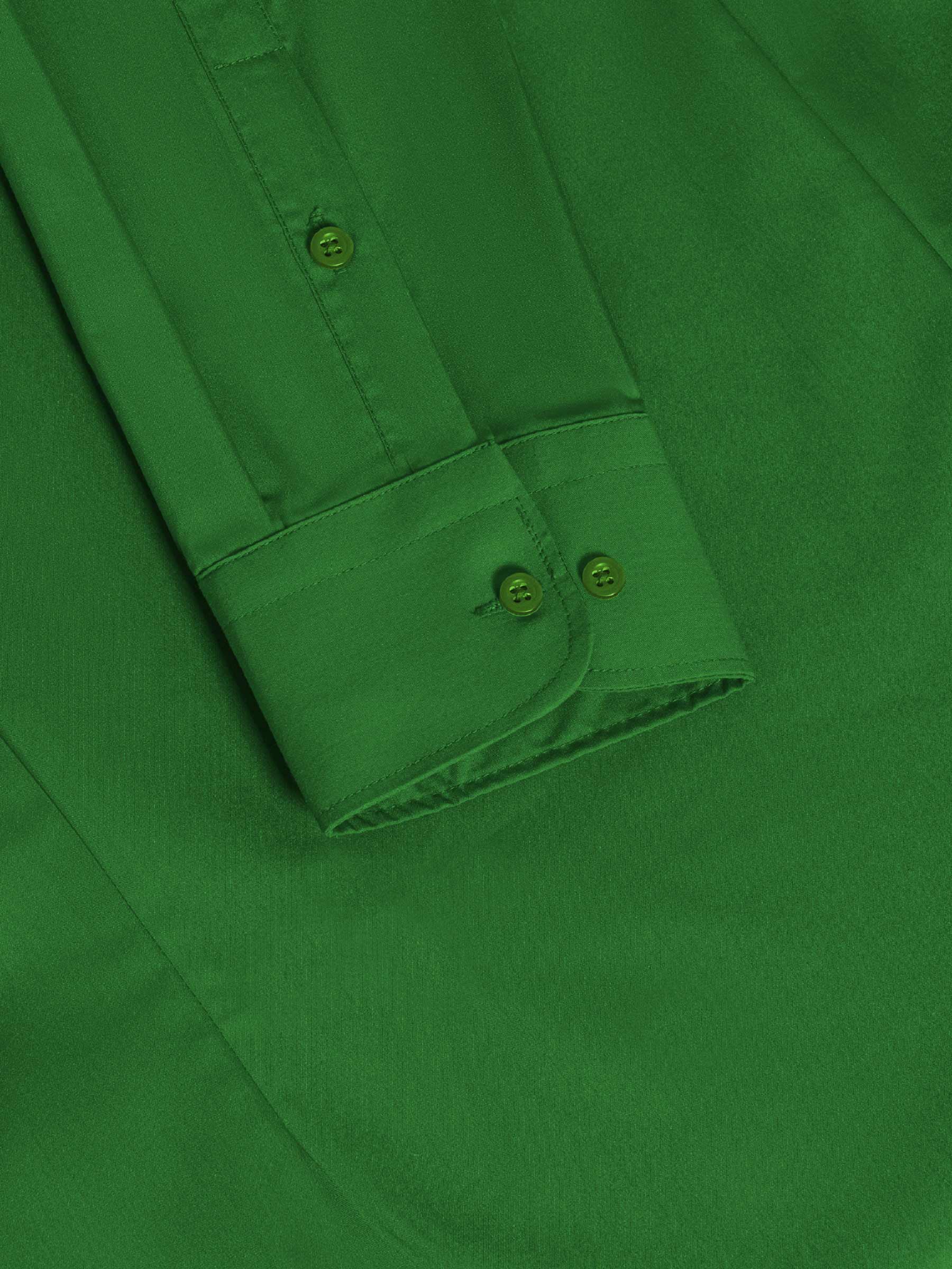 Leira Solid Light Green Overhemd Lange Mouw