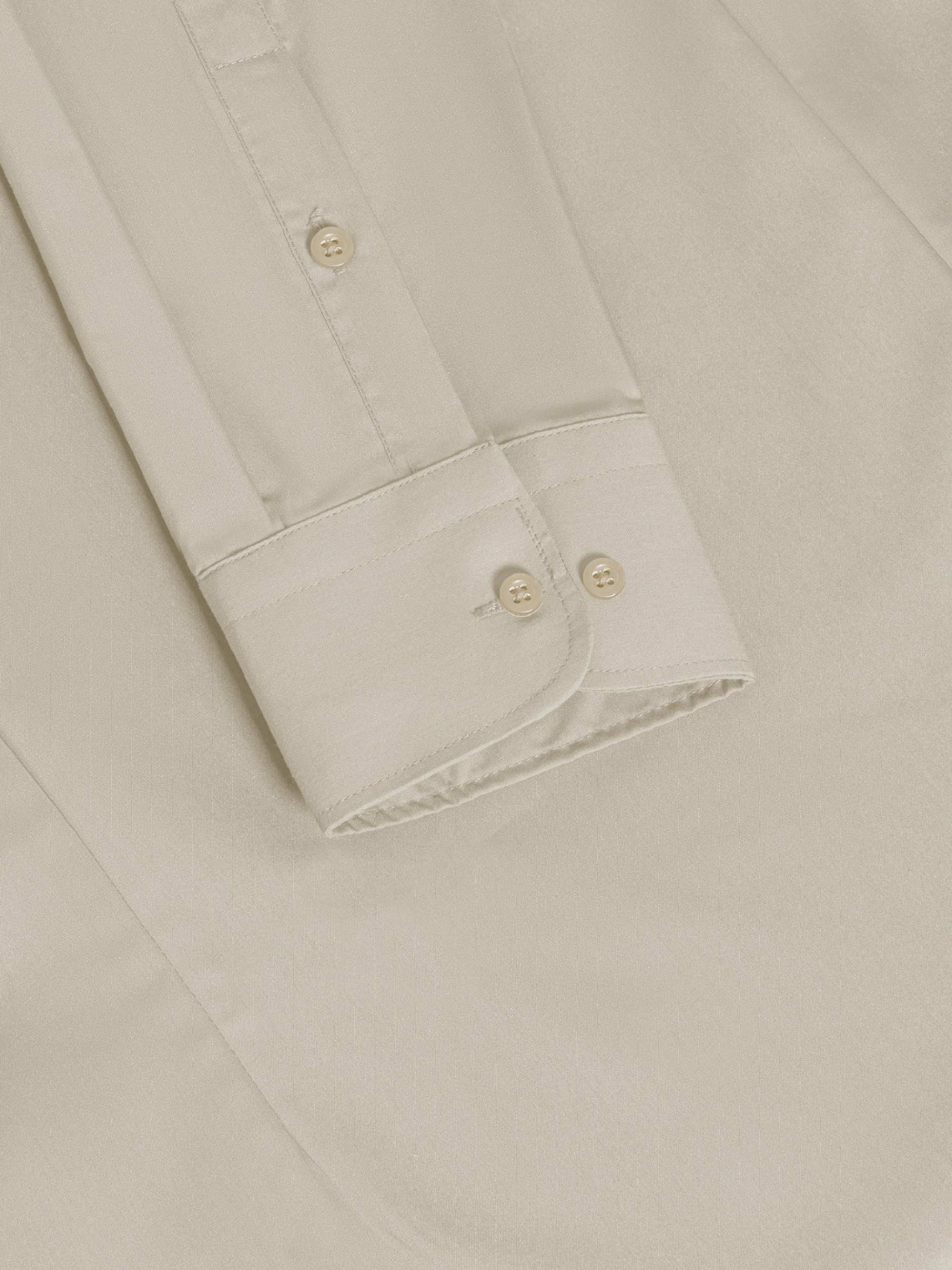 Leira Solid Off White Overhemd Lange Mouw
