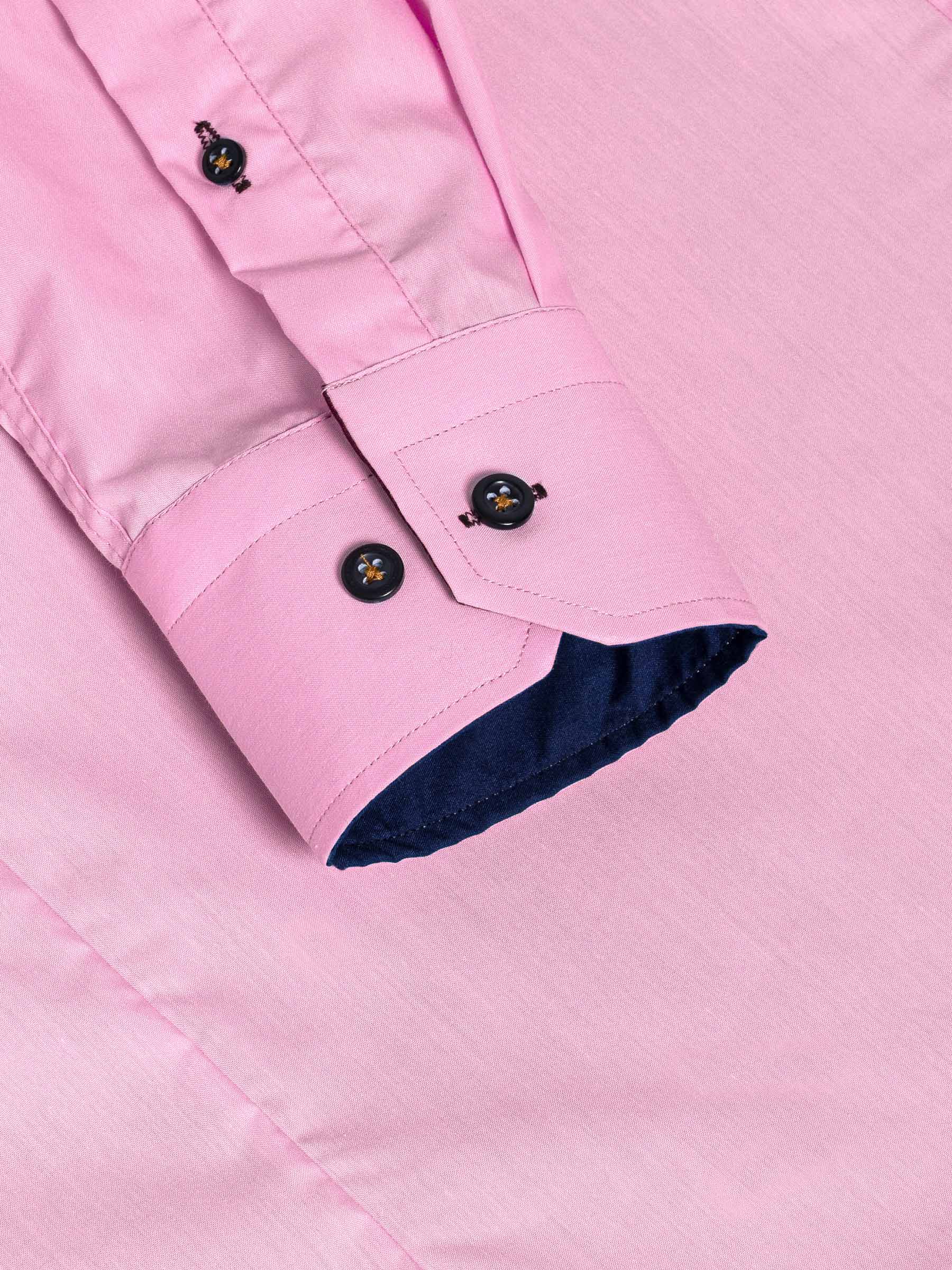 Metz Solid Pink Overhemd Lange Mouw