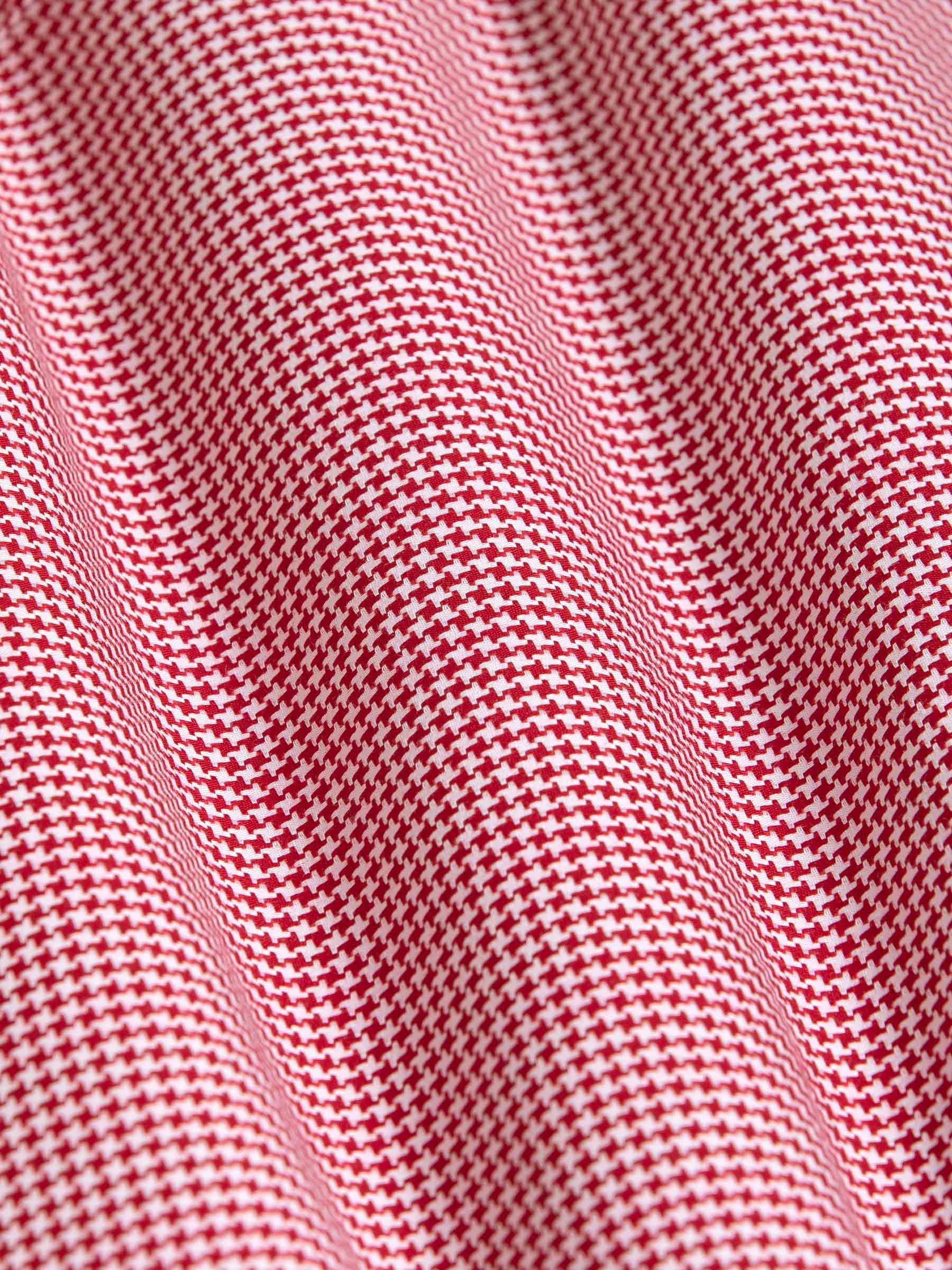 Vermilion Checkered Red Overhemd Lange Mouw