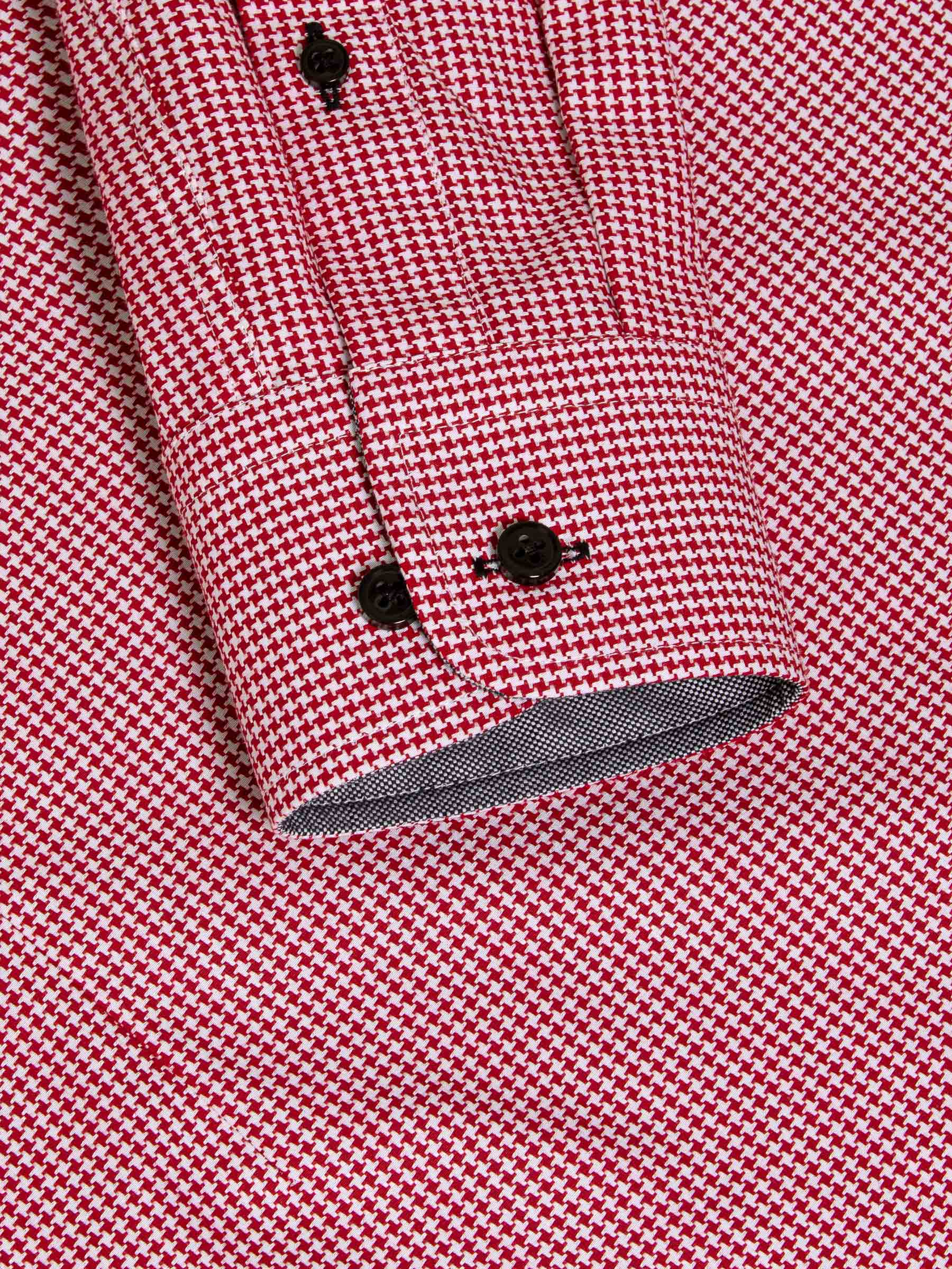 Vermilion Checkered Red Overhemd Lange Mouw