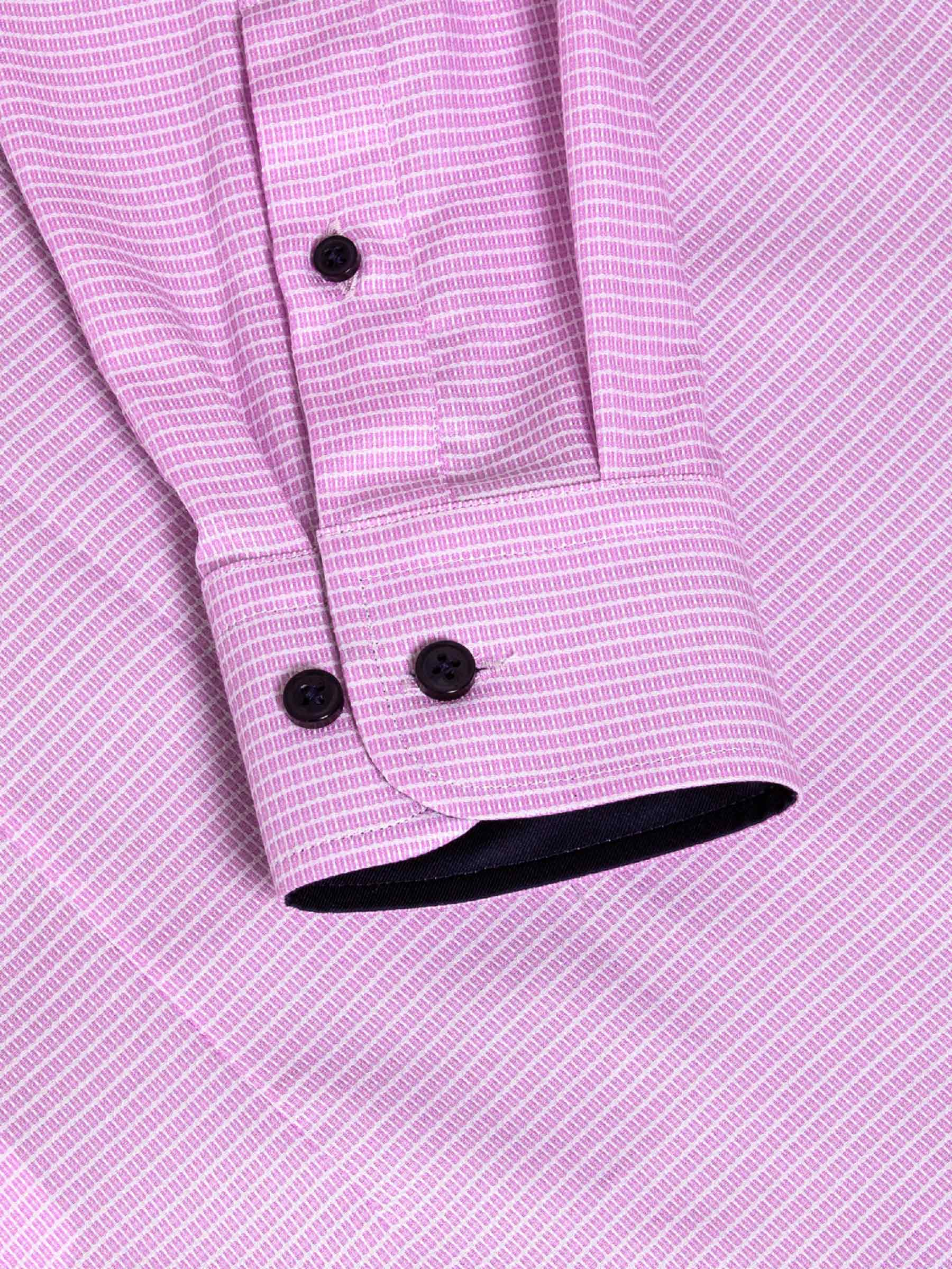 Sky Lake Pink Micro Patterned Overhemd Lange Mouw