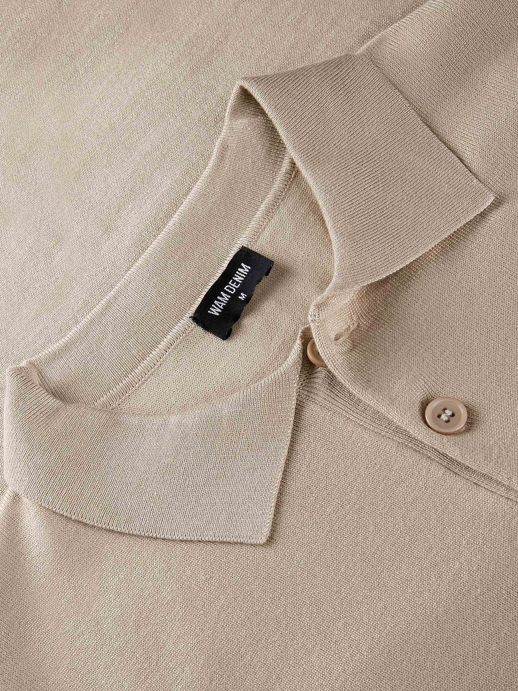 Polo Collared Beige Sweater