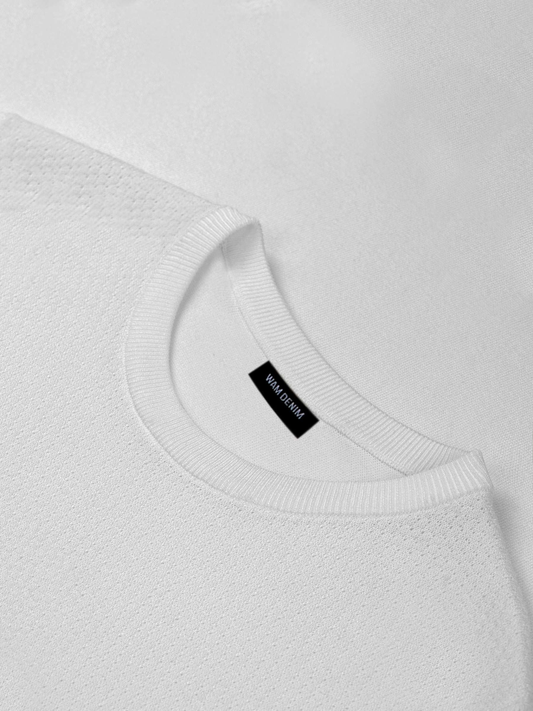 Lucas Pique Knit White T-Shirt