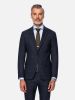 Amalfi Glen Check wide lapel Navy Suit Colbert