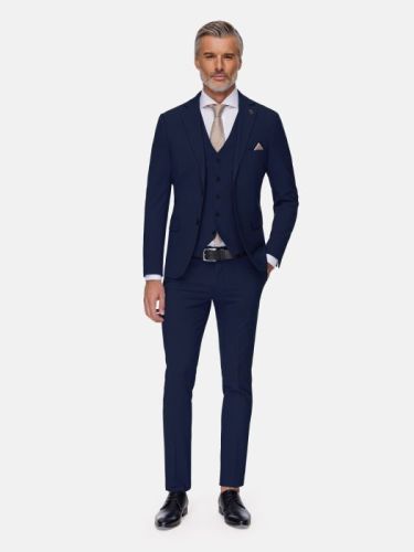 Slim Fit Navy Textured Suit