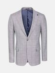 Ground Checkered Slim Fit Grey Suit