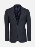 Amalfi Glen Check wide lapel Navy Suit
